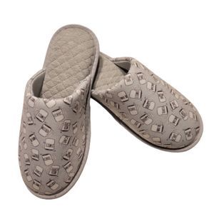 Rae Dunn coffee time slippers size L